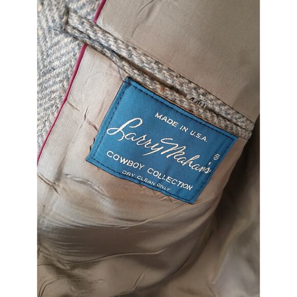 Vintage Larry Mahan's Cowboy Collection Gray Wool Blazer - Picture 4 of 6